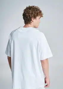 P/COC Ανδρικό T-shirt με Δερμάτινο Logo Λευκό - P-1524-WHITE