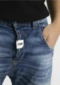 COSI Ανδρικό Jean Παντελόνι Ελαστικό Με Γδαρσίματα και Ξέφτια στο Τελείωμα Μπλε - COSI61 - TIAGO 6