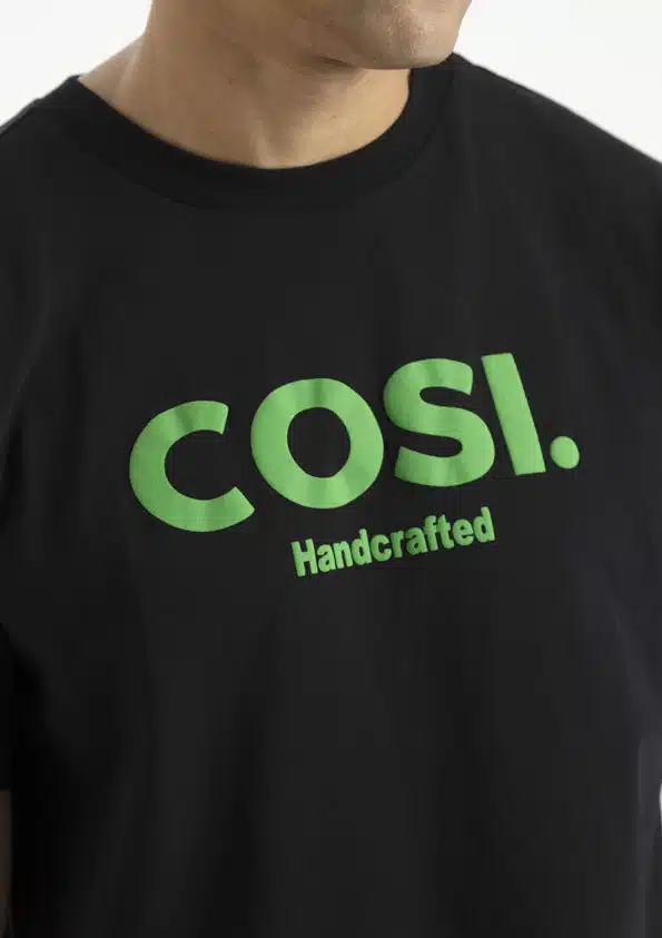 Cosi Ανδρικό T-shirt με Στάμπα στη Μέση Μαύρο - COSI-S23-01