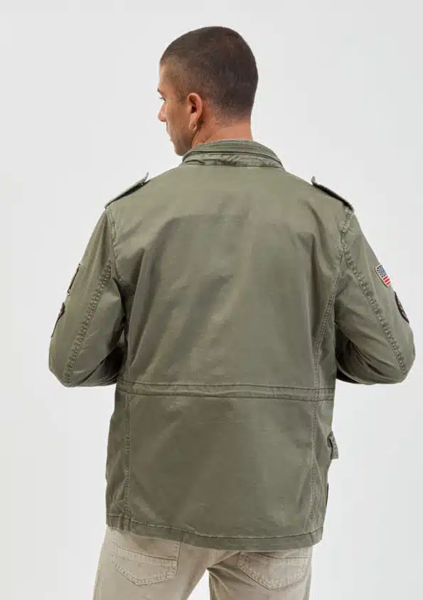 Gianni Lupo Ανδρικό Μπουφάν Παρκά με Patches Military Green - GL266R-MILITARY GREEN