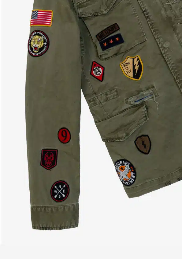 Gianni Lupo Ανδρικό Μπουφάν Παρκά με Patches Military Green - GL266R-MILITARY GREEN