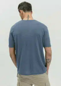 Gianni Lupo Ανδρικό Λινό T-shirt Basic Γαλάζιο - GL087Q-SENAPE