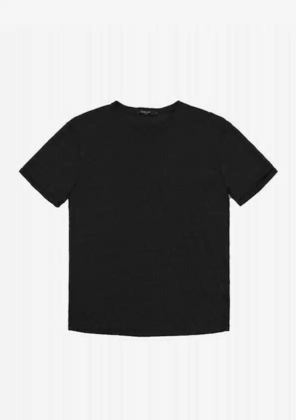 Gianni Lupo Ανδρικό Λινό T-shirt Basic Μαύρο - GL087Q-BLACK