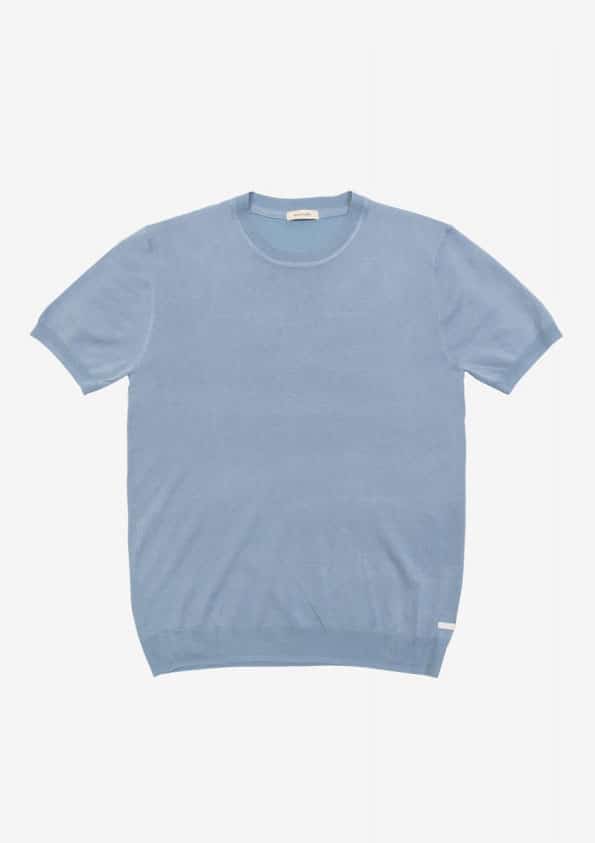 Gianni Lupo Ανδρικό Πλεκτό Basic T-shirt Γαλάζιο - GL510S-CELESTE