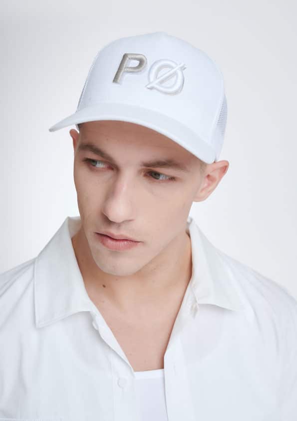 P/COC Ανδρικό Καπέλο με Κέντημα στο Μπροστινό Μέρος Λευκό - P-1616-WHITE