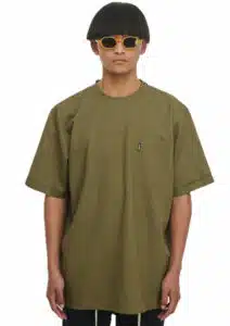 P/COC Ανδρικό T-shirt Λινό με Τσέπη Χακί - P-1419-OLIVE