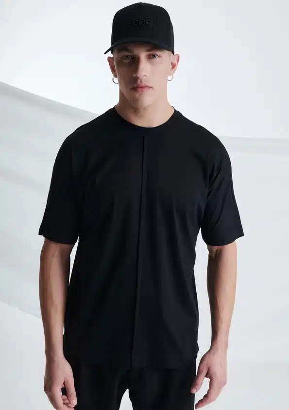 P/COC Ανδρική Μπλούζα με Διακοσμητικά Γαζιά Μαύρη - P-1672-BLACK