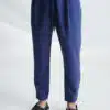 P/COC Ανδρικό Υφασμάτινο Παντελόνι με Πιέτες και Λάστιχο στη Μέση Μπλε - P-1654-BLUE