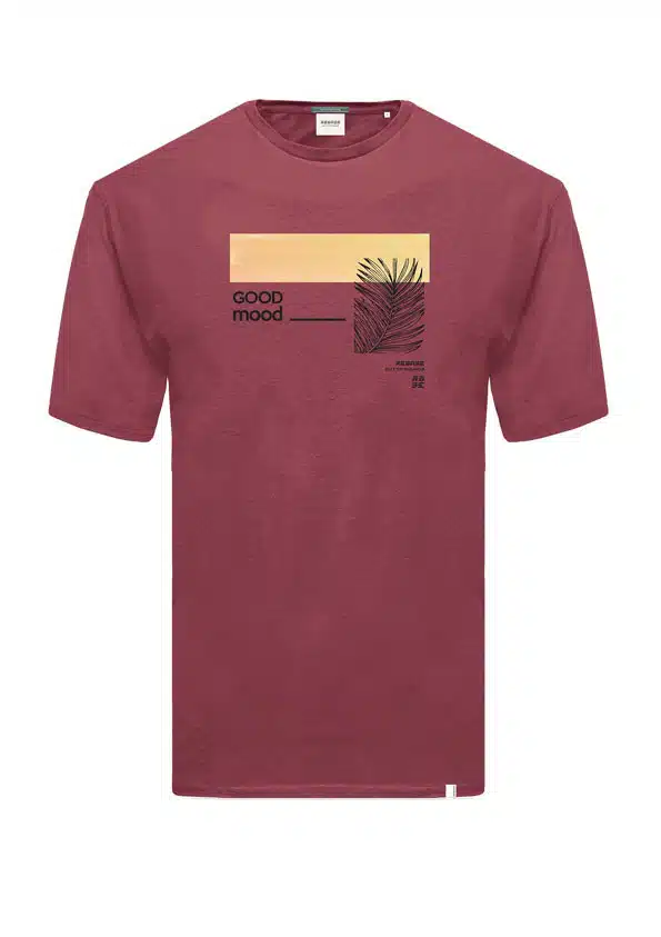 Rebase Ανδρικό T-shirt με Στάμπα Ανοιχτό Μπορντό - 231.RTS.019-LIGHT WINE
