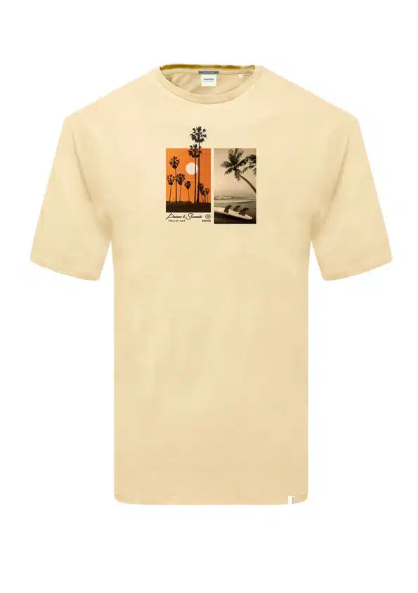 Rebase Ανδρικό T-shirt με Στάμπα Κίτρινο - 231.RTS.034-YELLOW