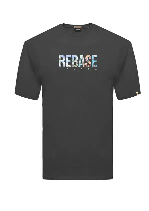 Rebase Ανδρικό T-shirt με Στάμπα Μαύρο - 231.RTS.022-BLACK