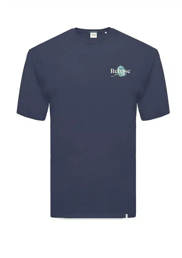 Rebase Ανδρικό T-shirt με Στάμπα Σκούρο Μπλε - 231.RTS.037-DARK BLUE