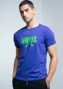 Vinyl Ανδρικό T-shirt με Στάμπα Μωβ - 9132422