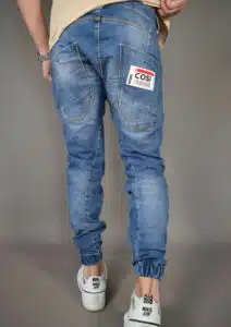 COSI Ανδρικό Jean Παντελόνι Ελαστικό Με Σκισίματα και Λάστιχο στο Τελείωμα Μπλε - COSI61 - TIAGO 60