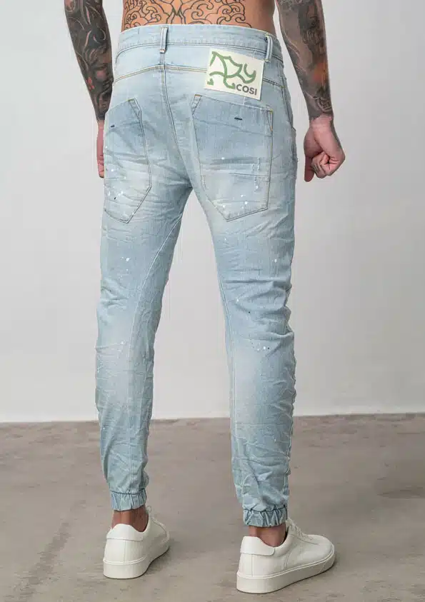 Cosi Ανδρικό Jean Παντελόνι Ελαστικό Slim με Γδαρσίματα Ανοιχτό Μπλε - COSI59-CARUSSO 3
