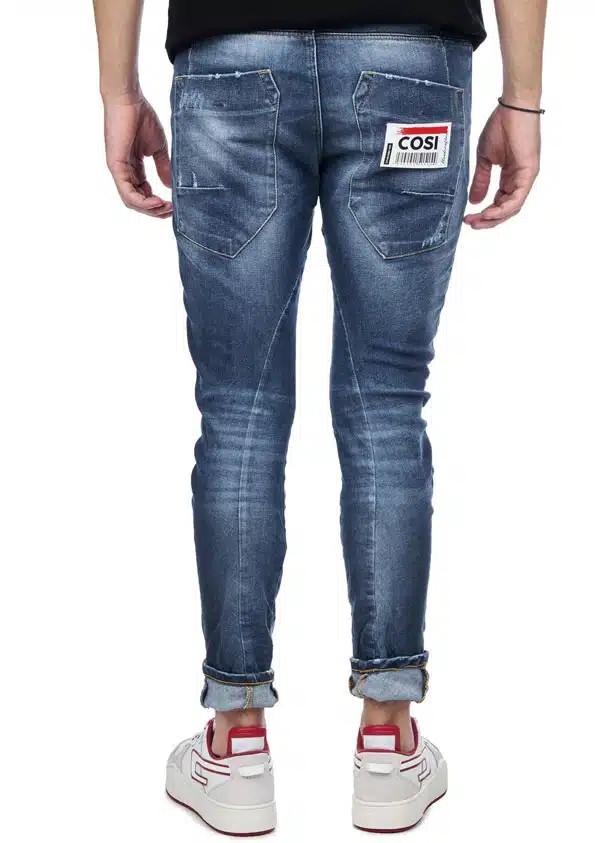 Cosi Ανδρικό Jean Παντελόνι Ελαστικό Slim με Γδαρσίματα Μπλε - COSI61-MAGGIO 60