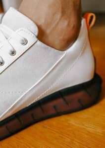 FENOMILANO Sneaker Δερμάτινο με Suede Στοιχεία Λευκό Πορτοκαλί - W-2948-WHITE-ORANGE