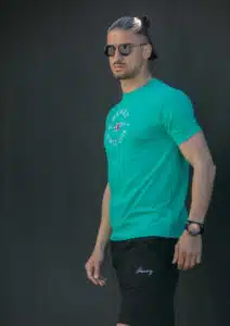 Henry Clothing Ανδρικό T-shirt με Ραμμένη Στάμπα στο Μπροστινό Μέρος Πετρόλ - 3-438-PETROL