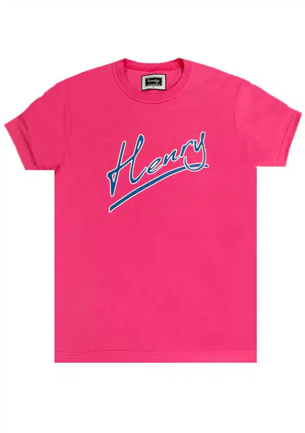 Henry Clothing Ανδρικό T-shirt με Στάμπα στο Μπροστινό Μέρος Φούξια - 3-431-FUCSHIA