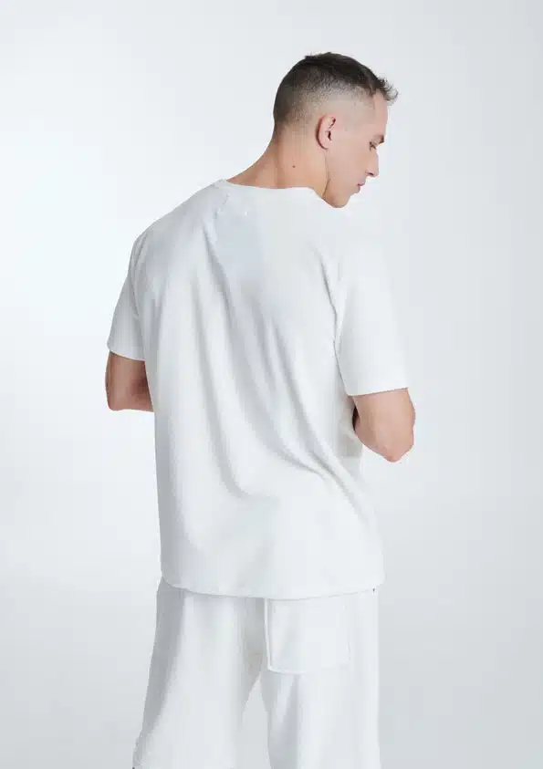P/COC Ανδρικό Κοντομάνικο Μπλουζάκι Πετσετέ με Στρογγυλή Λαιμόκοψη Λευκό - P-1636-OFF WHITE