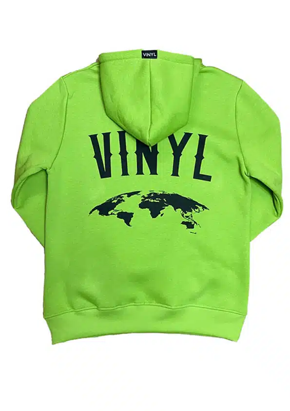 Vinyl Ανδρικό Φούτερ με Κουκούλα και Λογότυπο Πράσινο - 54230-20-GREEN