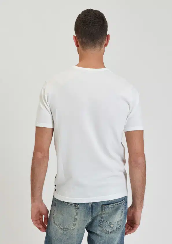 Gianni Lupo Ανδρικό T-shirt Ριγέ Λευκό - GL33749-WHITE