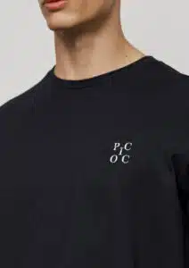 P/COC Ανδρικό Κοντομάνικο Μπλουζάκι με Στρογγυλή Λαιμόκοψη και Κέντημα στη Πλάτη Μαύρο - P-1884-BLACK