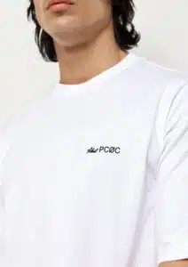 P/COC Ανδρικό Κοντομάνικο Μπλουζάκι με Στρογγυλή Λαιμόκοψη και Τύπωμα στη Πλάτη Λευκό - P-1891-WHITE