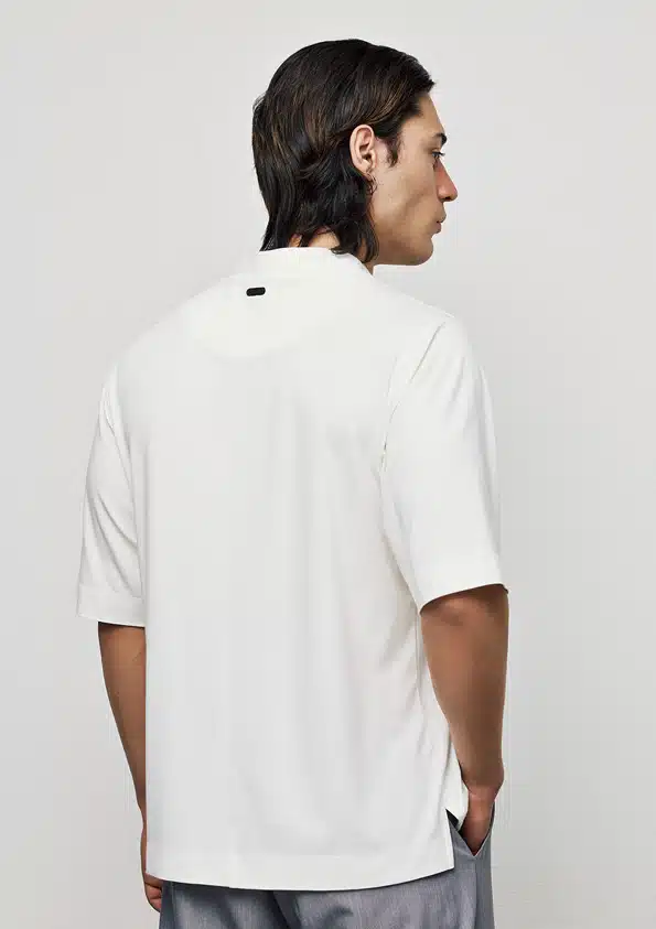 P/COC Ανδρικό Κοντομάνικο Μπλουζάκι με V Λαιμόκοψη Λευκό - P-1832-WHITE