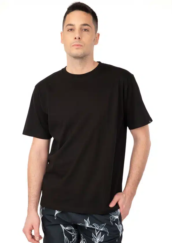 Rebase Ανδρικό T-shirt Βαμβακερό Μαύρο - 241-RTS-296-BLACK